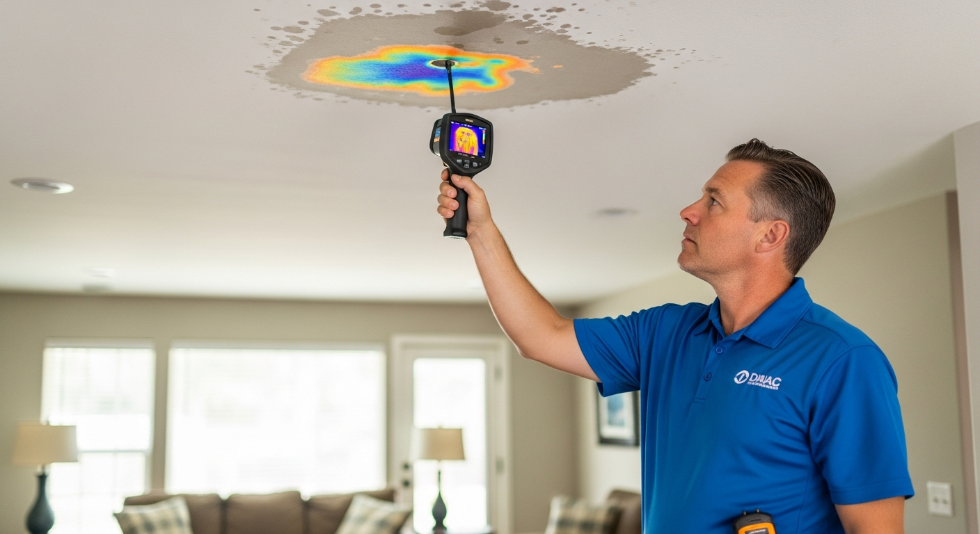 Thermal imaging inspection for hidden water damage in Frisco Texas home